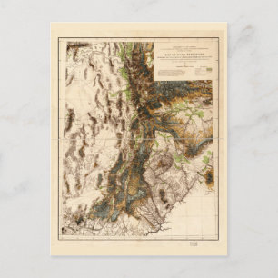 Cartão Postal Mapa do Território de Utah (1878)