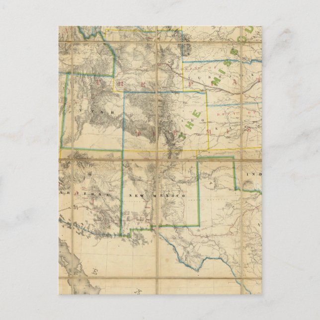 Cartão Postal Mapa Do Território Dos Estados Unidos 2 (Frente)