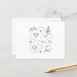 Cartão Postal Mapa do tesouro do Little Explorer