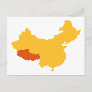 Cartão Postal Mapa do Tibete China