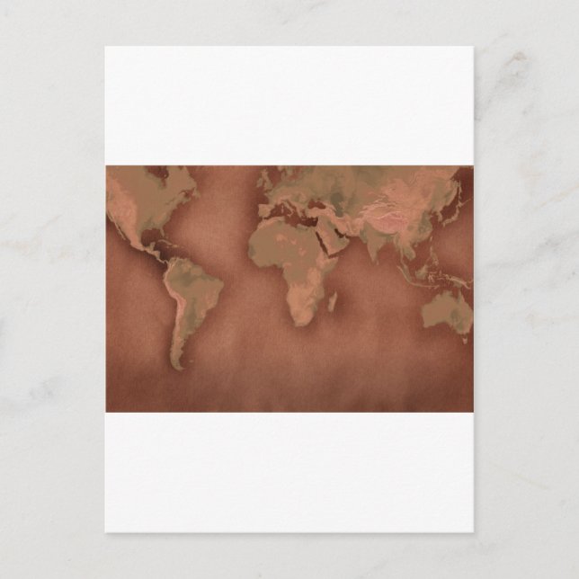 Cartão Postal mapa do velho mundo (Frente)