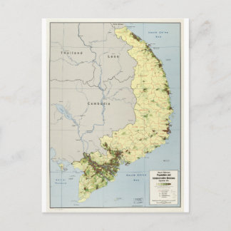 Cartão Postal Mapa do Vietnã do Sul setembro de 1972
