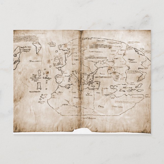 Cartão Postal Mapa do Vinland (Frente)