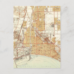 Cartão Postal Mapa do vintage de Long Beach Califórnia (1949) 2