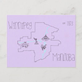 Cartão Postal Mapa do Winnipeg