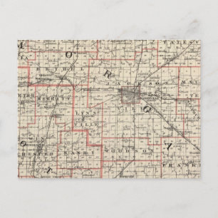 Cartão Postal Mapa dos condados Morgan & Scott