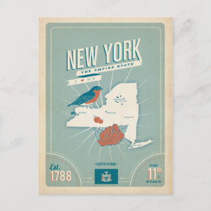 Cartão Postal Mapa dos Estados Unidos