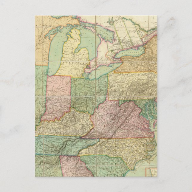 Cartão Postal Mapa dos Estados Unidos 6 (Frente)