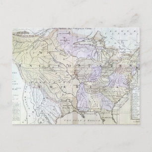 Cartão Postal MAPA DOS ESTADOS UNIDOS, c1812