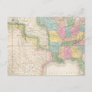 Cartão Postal Mapa dos Estados Unidos da América do Norte