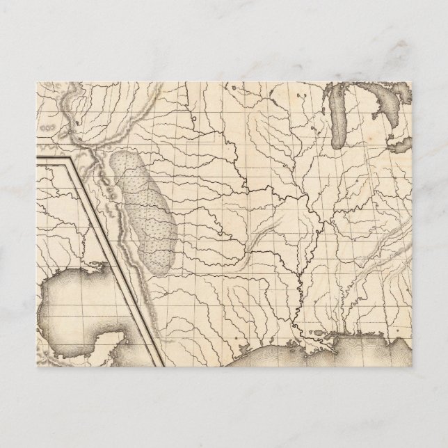 Cartão Postal Mapa dos Estados Unidos e do Texas (Frente)