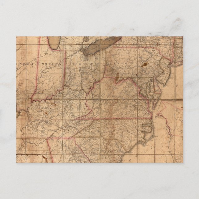 Cartão Postal Mapa dos Estados Unidos pelo júnior de Abraham (Frente)