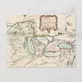 Cartão Postal Mapa dos Excelentes franceses do Vintage