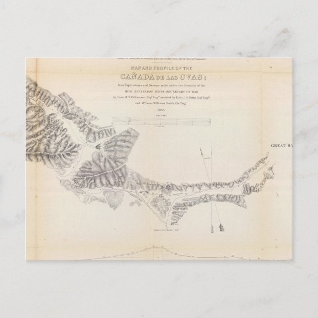Cartão Postal Mapa e Perfil do Canadá de las Uvas (Frente)