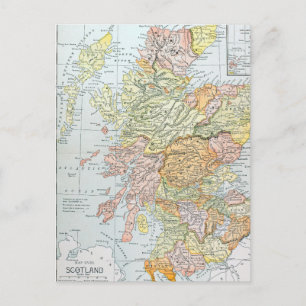 CARTÃO POSTAL MAPA: ESCÓCIA
