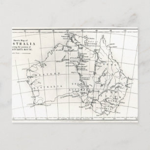 Cartão Postal Mapa esquemático da Austrália