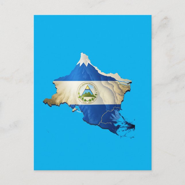 Cartão Postal Mapa estilista da Nicarágua (Frente)