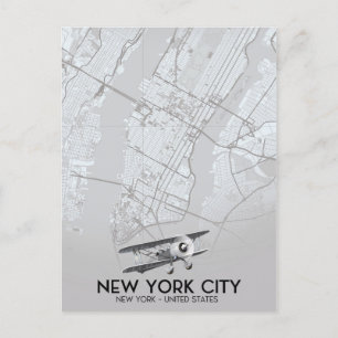 Cartão Postal Mapa estilo vintage da cidade de Nova York