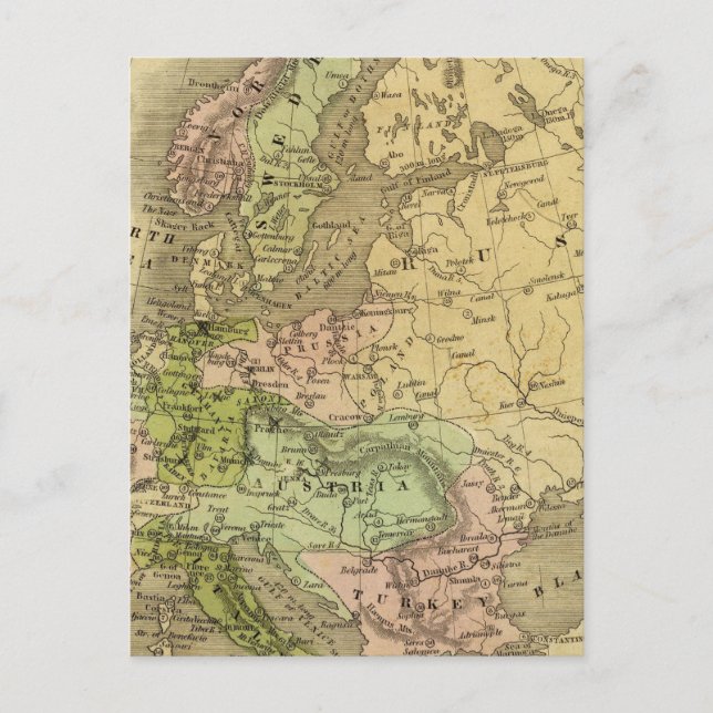 Cartão Postal Mapa Europeu de Olney (Frente)