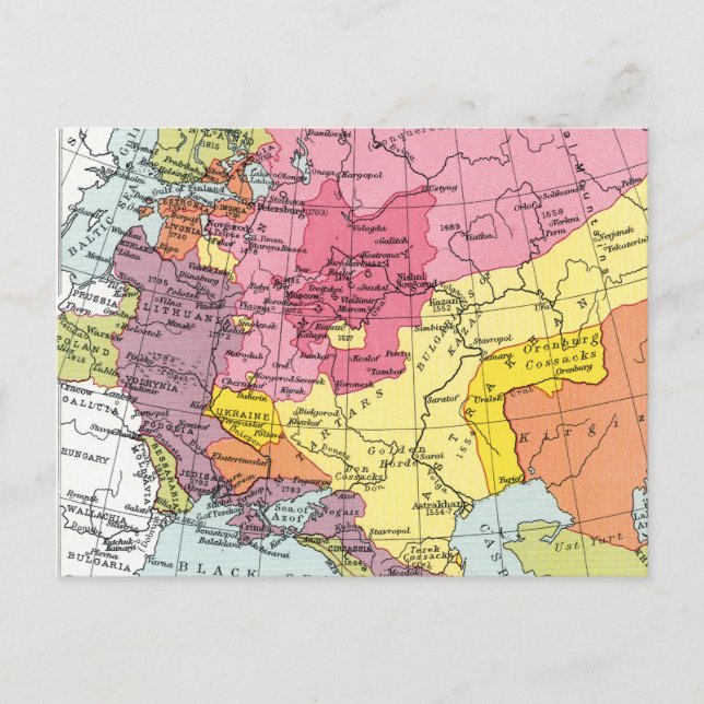 CARTÃO POSTAL MAPA: EXPANSÃO DA RÚSSIA (Frente)