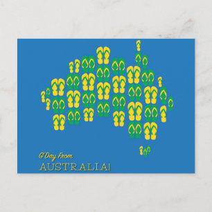 Cartão Postal Mapa feito de canções Aussie