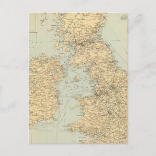 Cartão Postal Mapa ferroviário, Ilhas Britânicas
