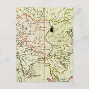 Cartão Postal Mapa físico da Ásia
