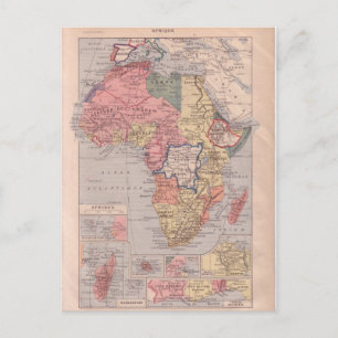 Cartão Postal Mapa francês da África 1920