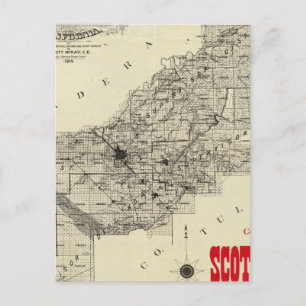 Cartão Postal Mapa Fresno County, Califórnia