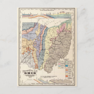 Cartão Postal Mapa geológico de Ohio