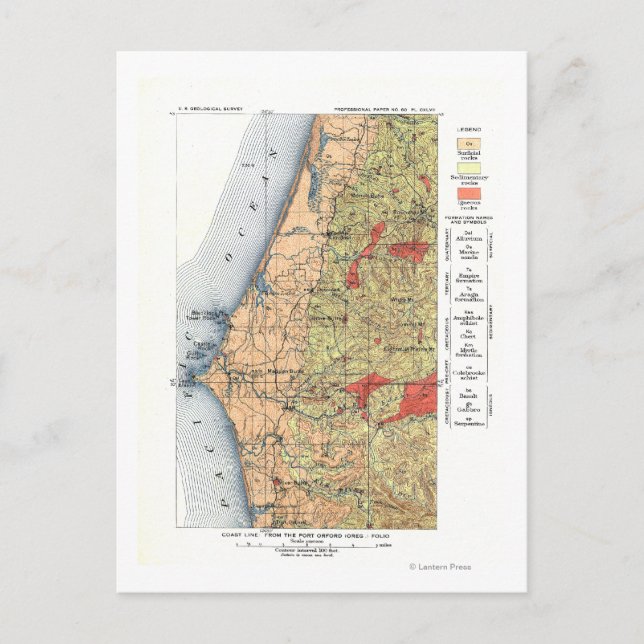 Cartão Postal Mapa Geológico dos EUA (Frente)