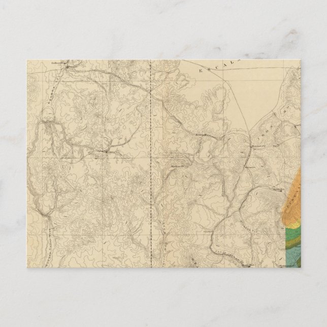 Cartão Postal Mapa Geológico Mostrando A Parte Sudoeste (Frente)