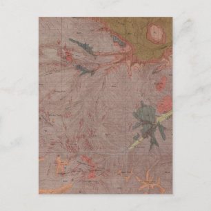 Cartão Postal Mapa Geológico, Parte Nacional Yellowstone, Wyomin