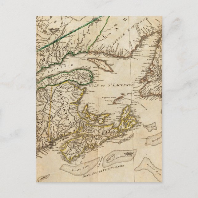 Cartão Postal Mapa Geral das Colônias Britânicas Nortes (Frente)