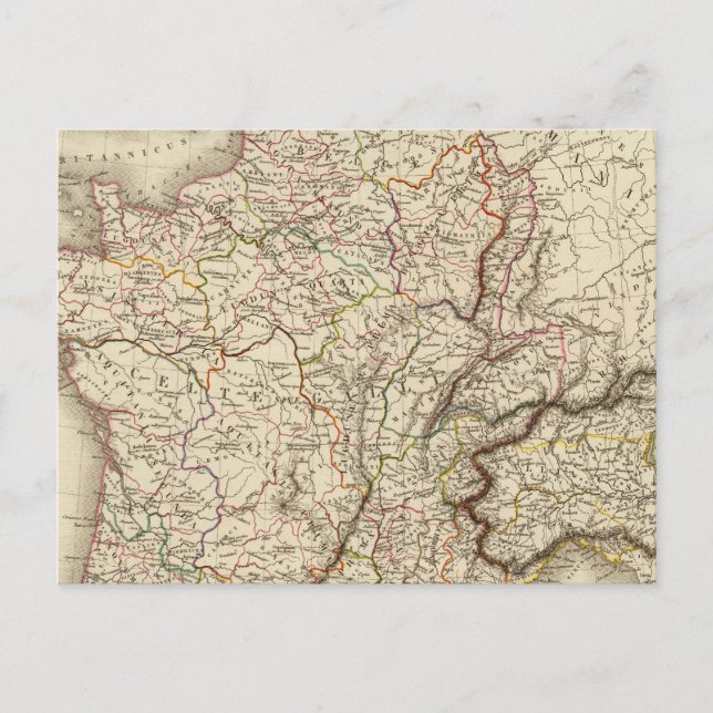 Cartão Postal Mapa geral de Gália (Frente)