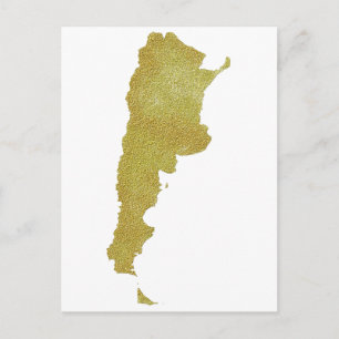 Cartão Postal Mapa Gilded Argentina - Argentina Dorada