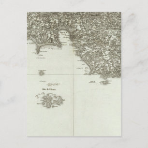 Cartão Postal Mapa gravado da França 2