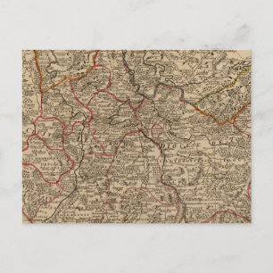 Cartão Postal Mapa gravado de França