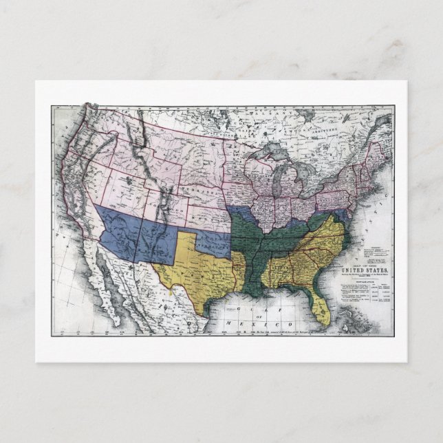 CARTÃO POSTAL MAPA: GUERRA CIVIL, 1864 (Frente)