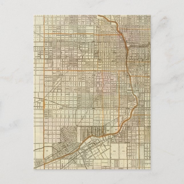 Cartão Postal Mapa-guia de Chicago de Blanchard (Frente)