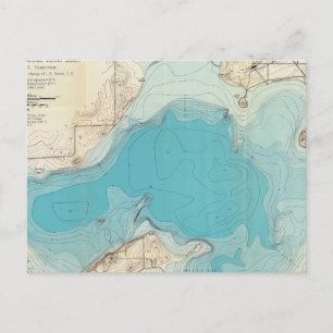 Cartão Postal Mapa hidrográfico Lago Mendota