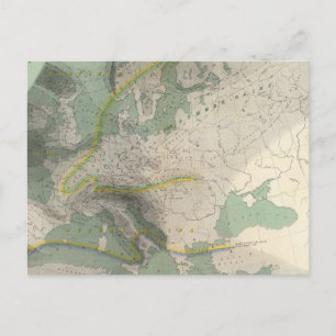 Cartão Postal Mapa hietográfico Europa