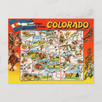 Mapa Ilustrado Antigo do Colorado 