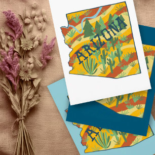 Cartão Postal Mapa ilustrado da arizona