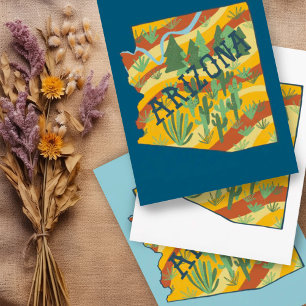 Cartão Postal Mapa ilustrado da arizona