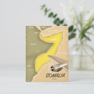 Cartão Postal mapa ilustrado da Somália