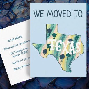 Cartão Postal Mapa Ilustrado de Estado de TEXAS de Movimentação 