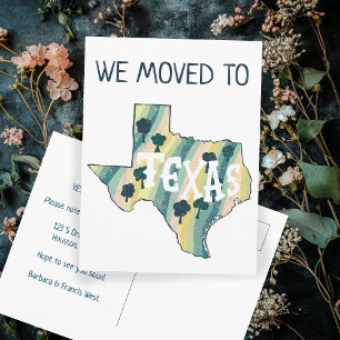 Cartão Postal Mapa Ilustrado de Estado de TEXAS de Movimentação