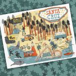 Cartão Postal Mapa Ilustrado de papais noeis Cruz California<br><div class="desc">Veja este mapa ilustrado super legal dos Papais noeis Cruz, Califórnia. Quer você seja uma lesma de banana ou apenas ame esta doce cidade de praia, mostre que você é um fã com este cartão postal legal. E verifique meu compro para mais produtos e designs. Você sempre pode adicionar seu...</div>