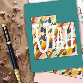 Cartão Postal Mapa Ilustrado de Utah